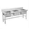 Chậu rửa inox công nghiệp 3 hố