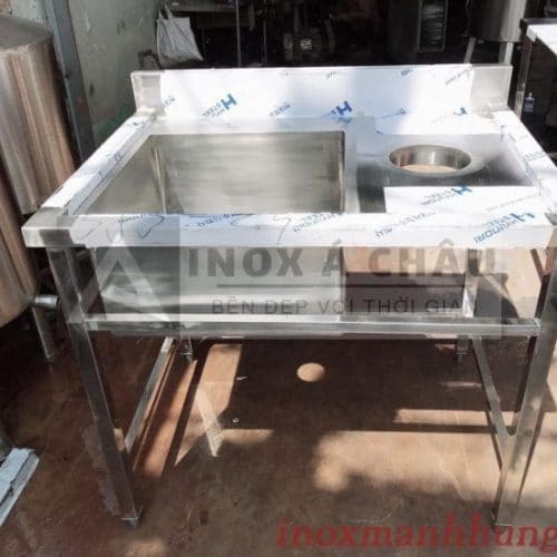 Chậu rửa 1 hố có lỗ xả rác